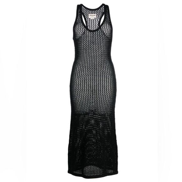 Zadig & Voltaire Nabys open knit black Crochet Dress  NWT- small - Picture 1 of 13